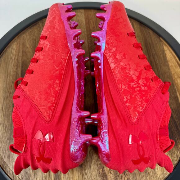 Under Armour Blur Smoke Suede 2.0 MC Red Football Cleats Men's Size 8 NEW - Picture 7 of 9